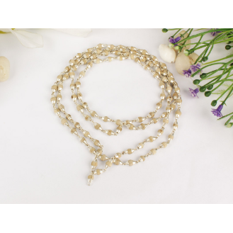 Mala rare en bois de tulsi en argent 54 + 1 - Ø 2 mm